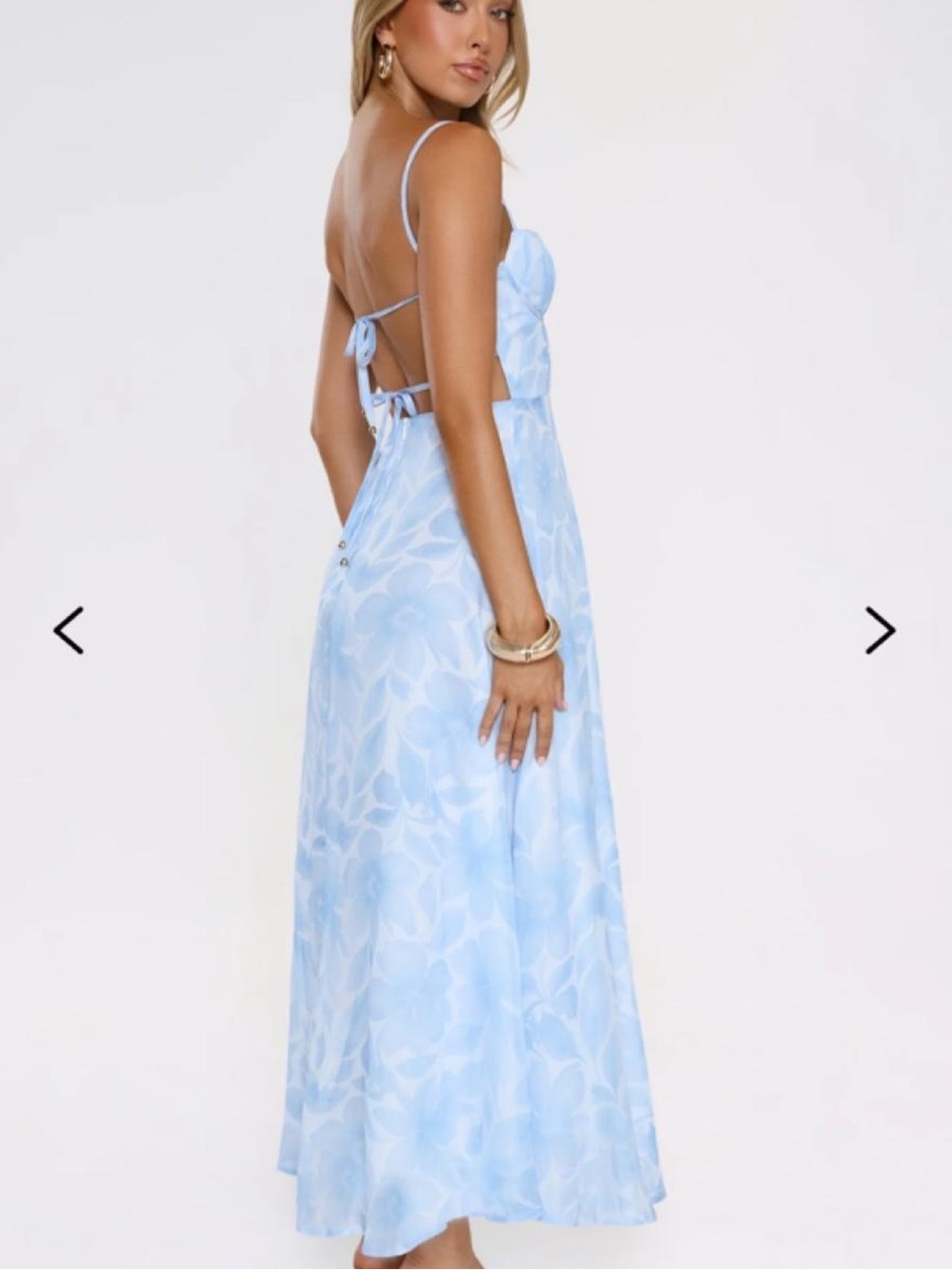 Hello Molly Light Blue Floral Bustier Maxi Dress - Picture 2 of 4